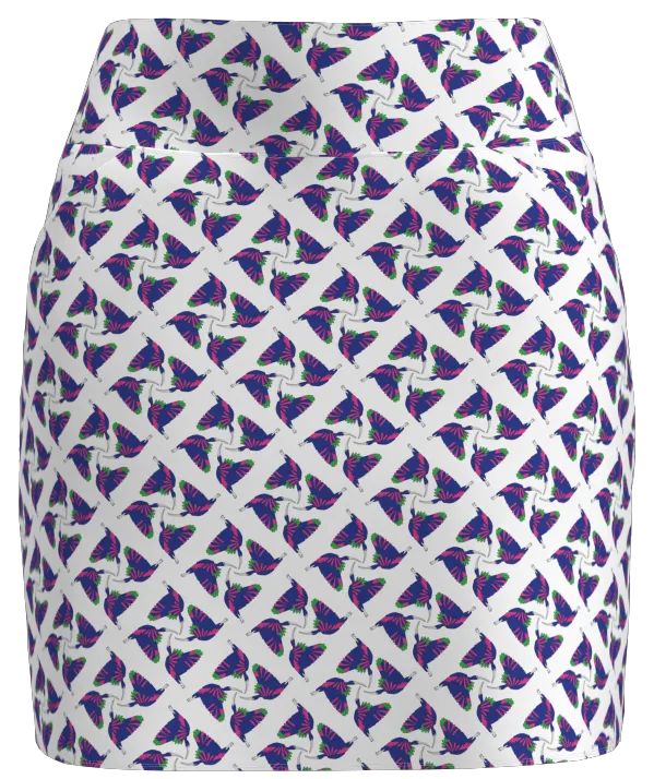 AB Sport Women's Royal Blue Pink Bird Print Golf Skirt