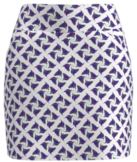 AB Sport Women's Royal Blue Pink Bird Print Golf Skirt