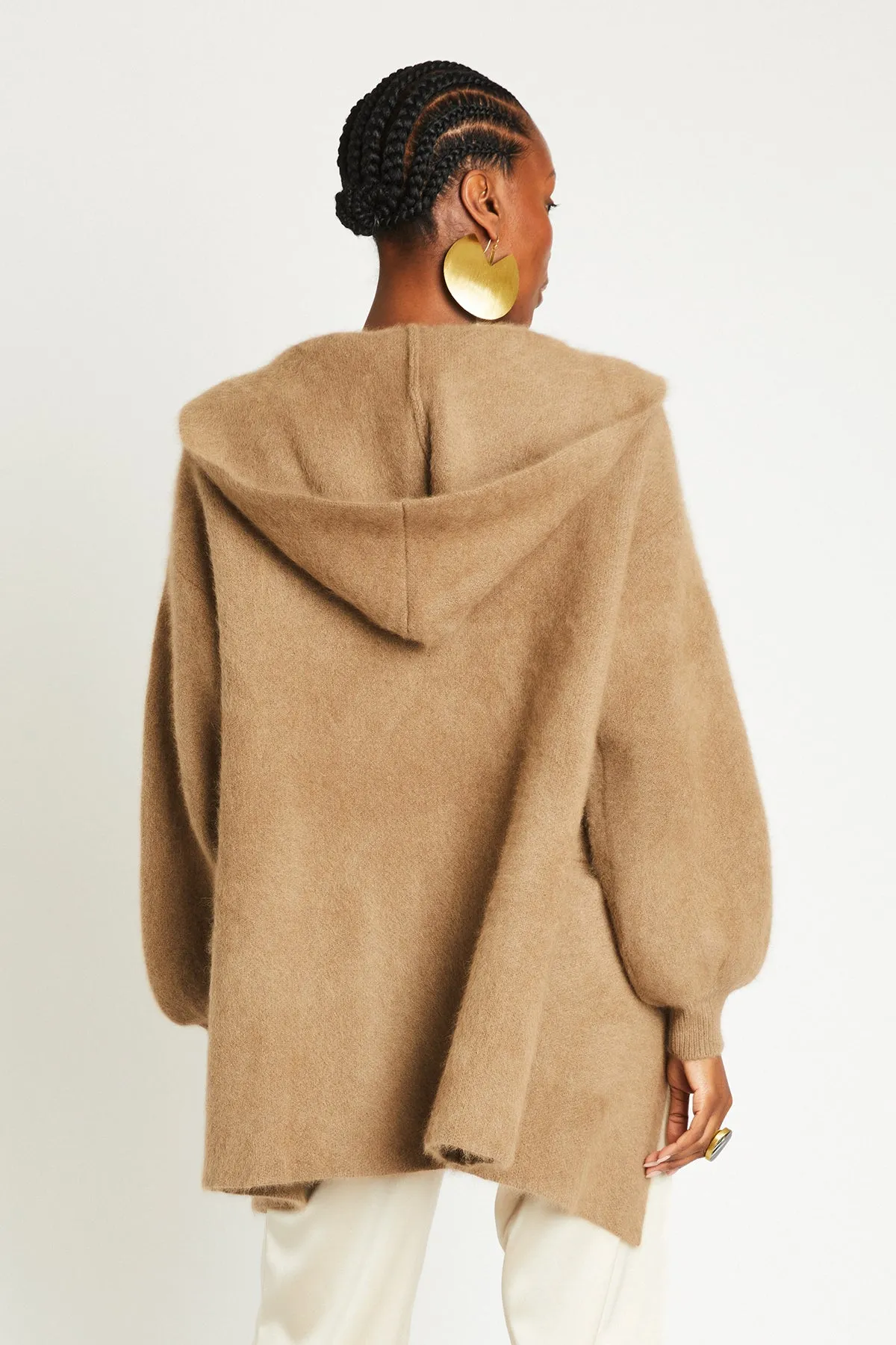   Beryll Cashmere Cropped Coat with Hood | Driftwood