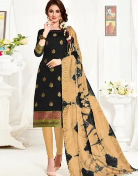 Black Banarasi Chudidar Salwar Suits