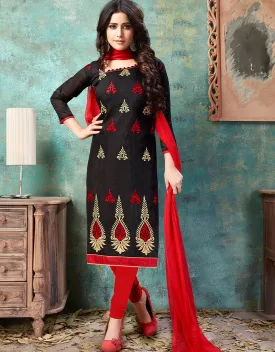 Black Cotton Chudidar Salwar Suits