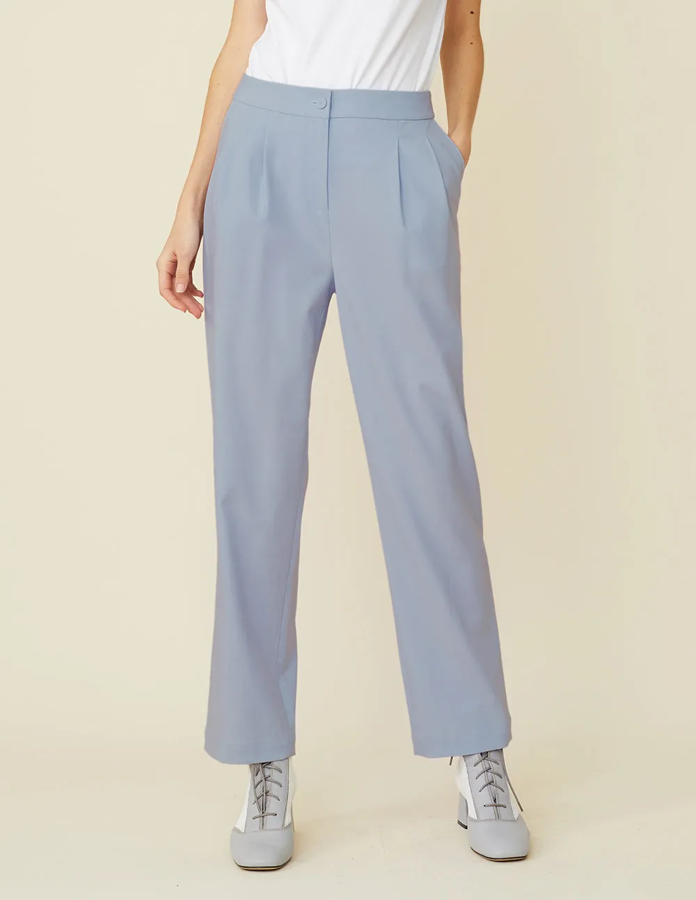 BORA AKSU WIDE-LEG PLEATED TAILORED TROUSERS