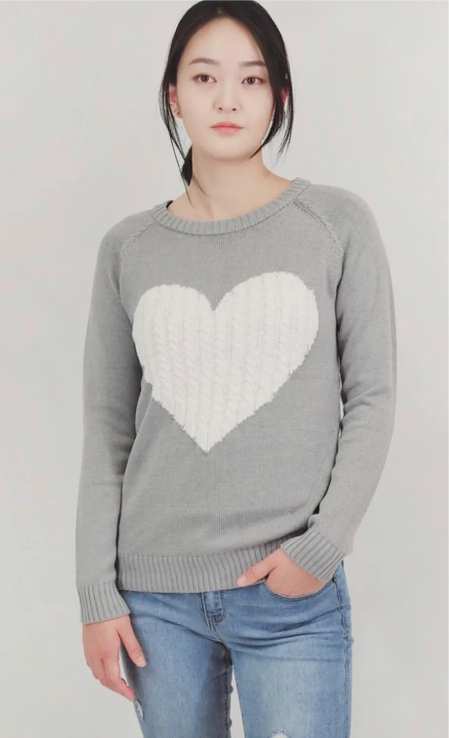 Cable Knit Heart Sweater (Various Colors)