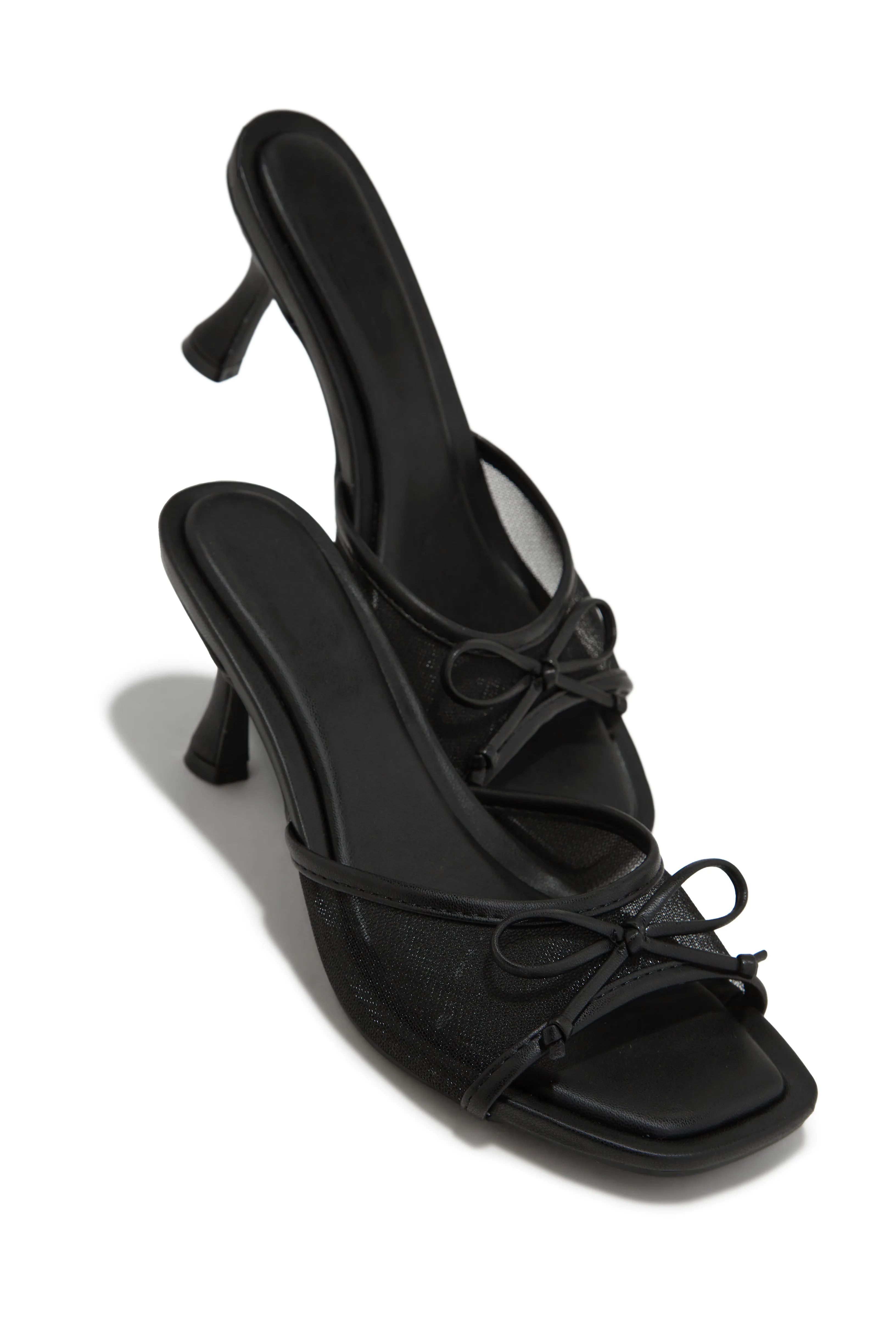 Eliza Mid Heel Mules - Black