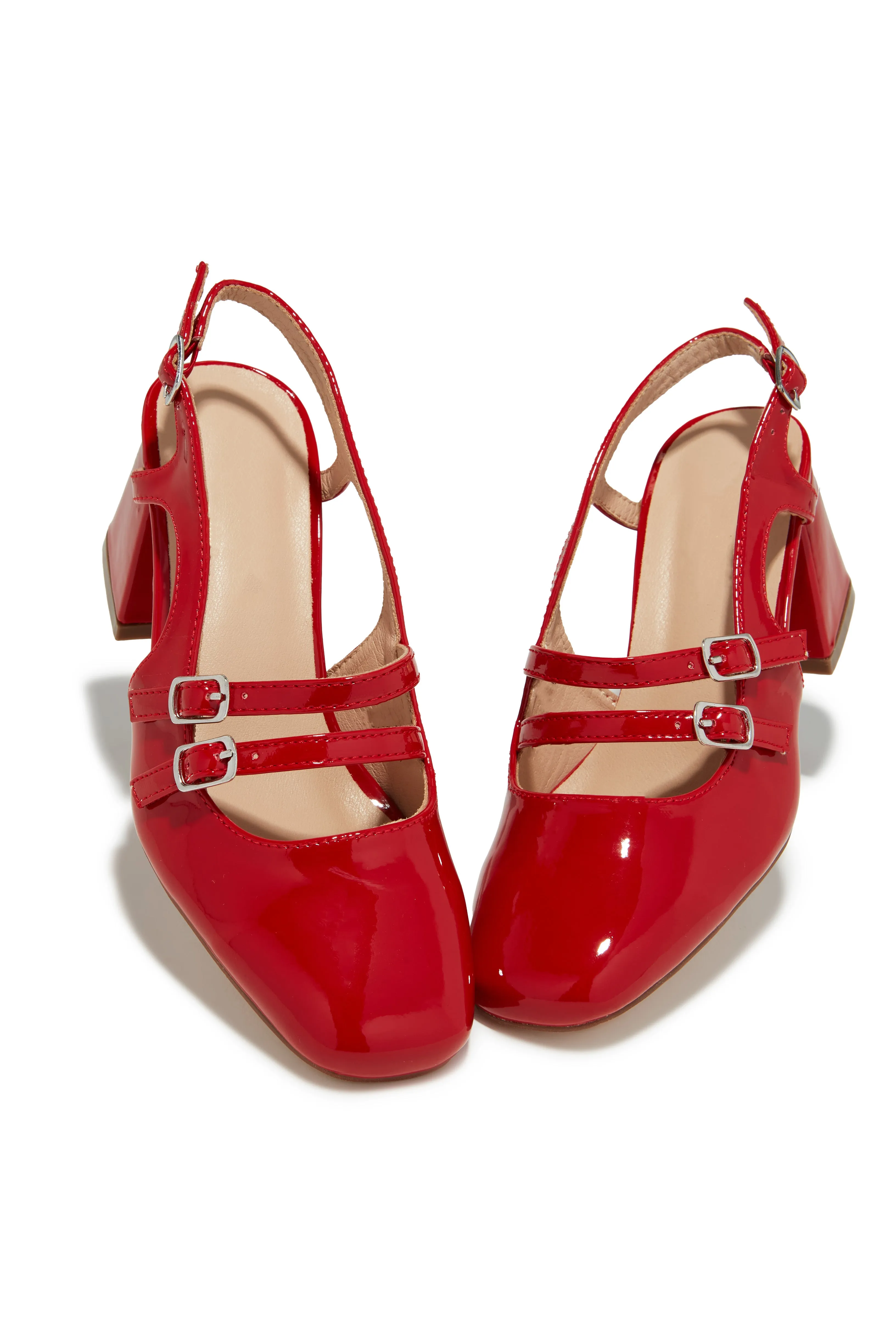 Elly Block Mid Heels - Red