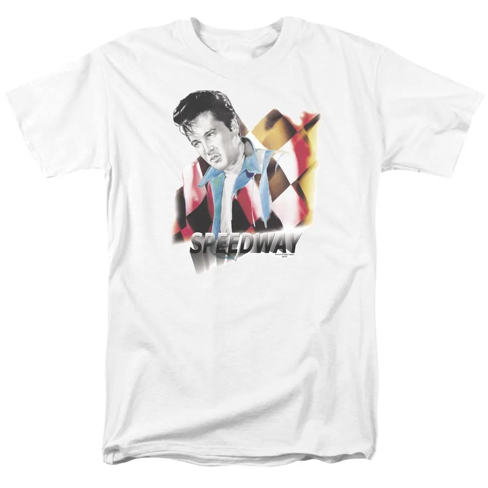 Elvis Presley Speedway Mens T Shirt White