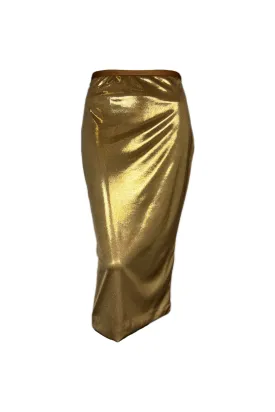 Gold Pencil Skirt