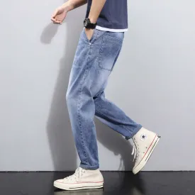 Jeans fashion trend 2021 spring new casual pine straight harlan men's trousers