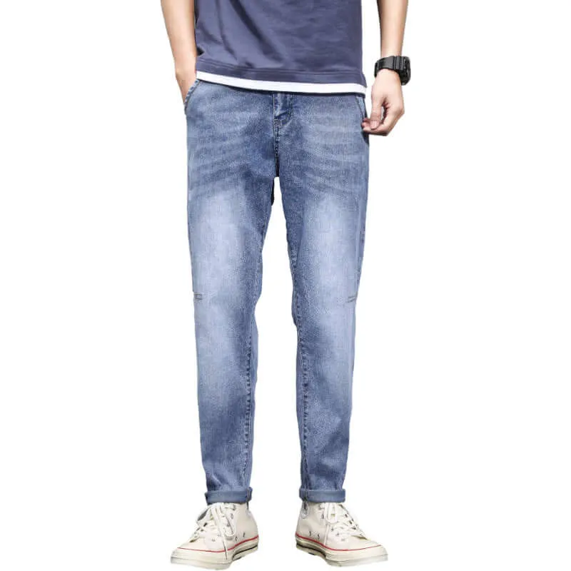 Jeans fashion trend 2021 spring new casual pine straight harlan men's trousers