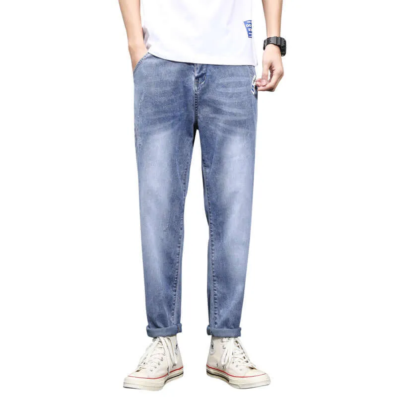 Jeans fashion trend 2021 spring new casual pine straight harlan men's trousers