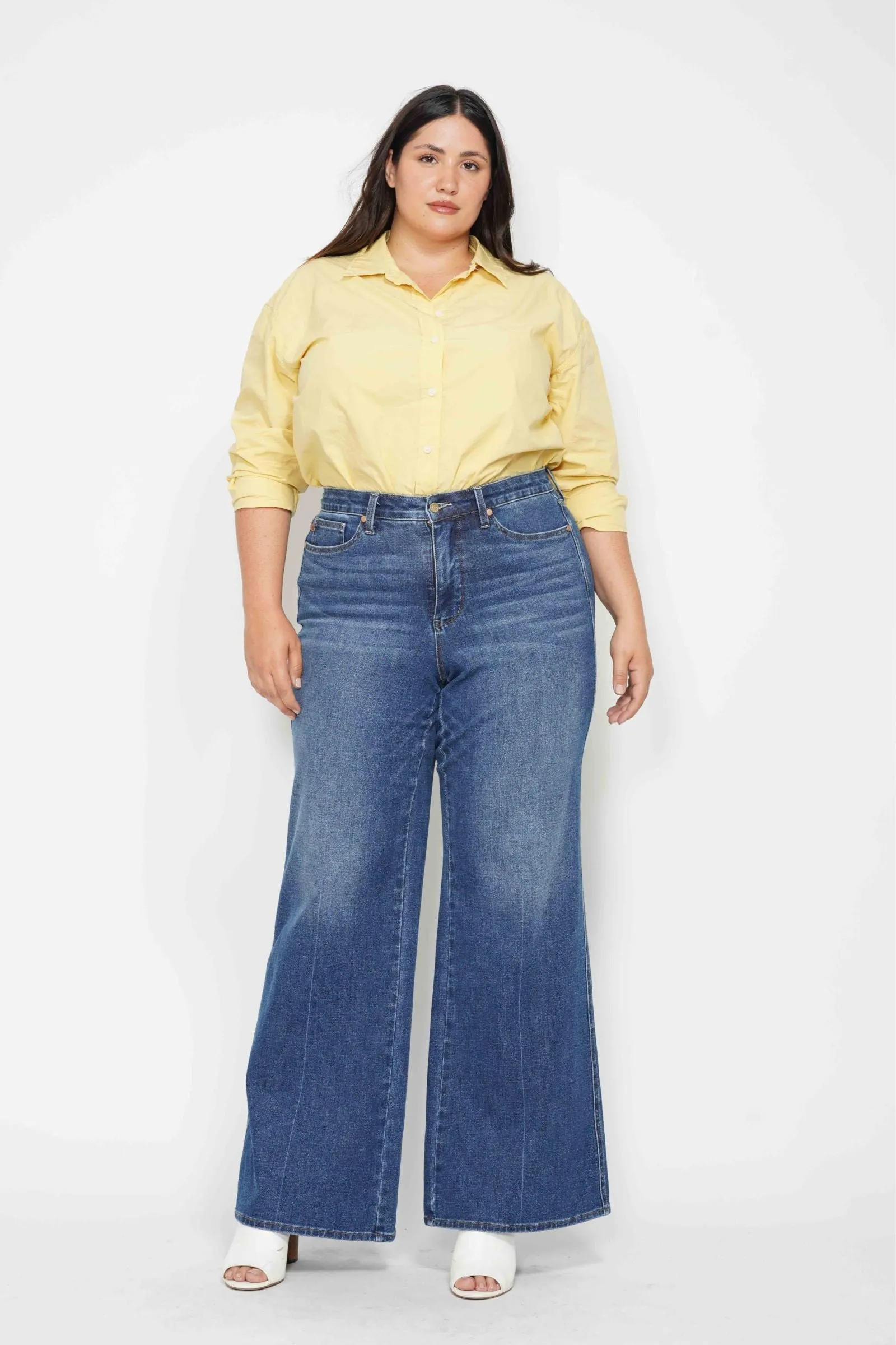 Judy Blue High Waist Tummy Control Retro Wide Leg Denim 88847