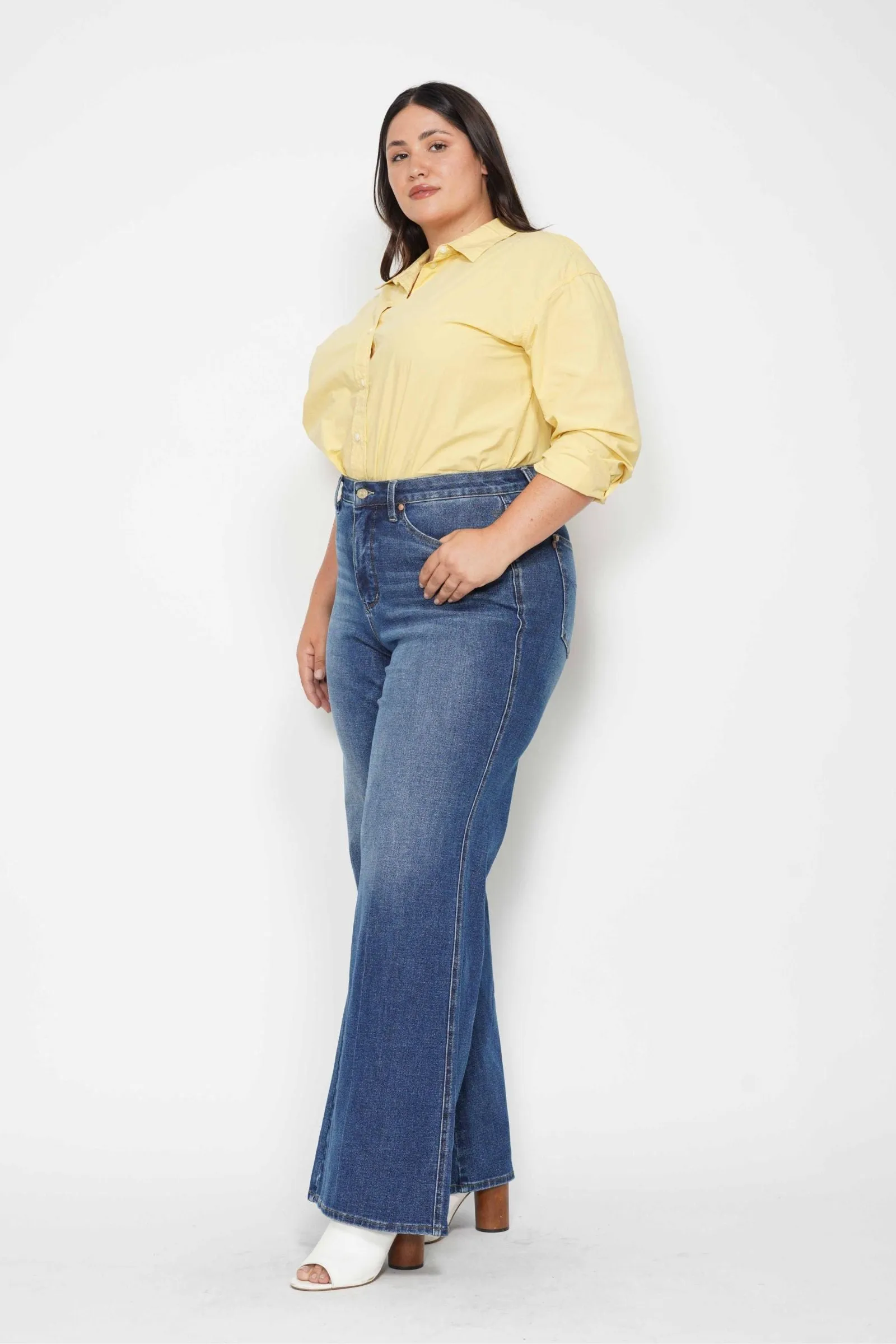 Judy Blue High Waist Tummy Control Retro Wide Leg Denim 88847