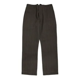 Men's Salt Pepper Striped Tweed Pants - High Waist French Vintage Style