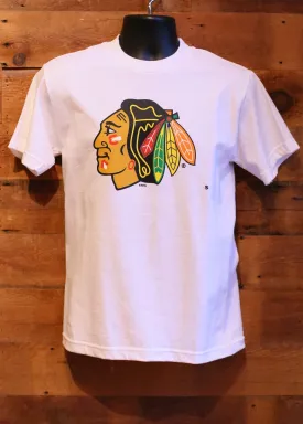 Men's T-Shirt Chicago Blackhawks White with Logo