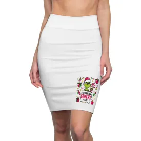 Princess Grace  Festive Grinch Women's Pencil Skirt   Fun Holiday Style