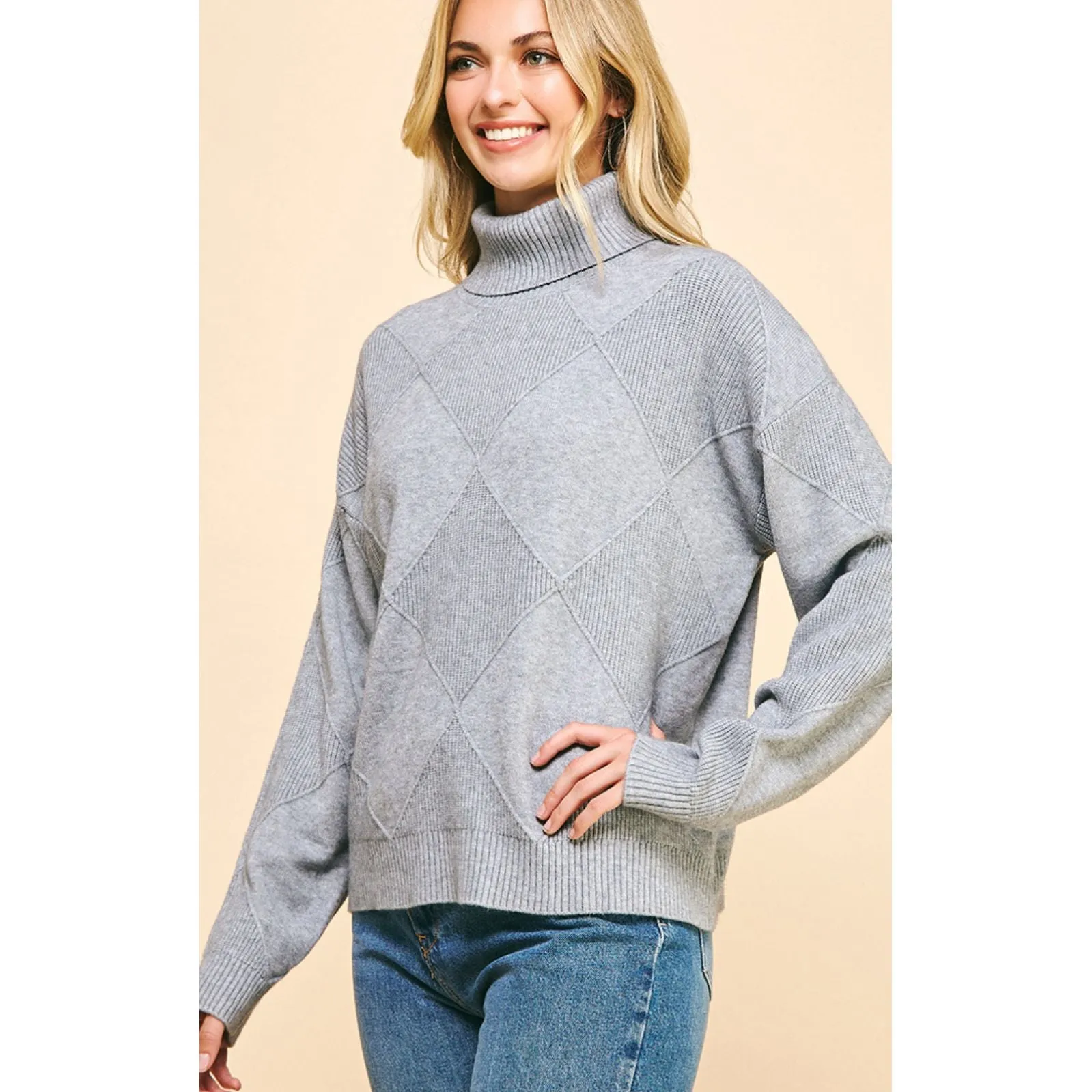 Shae Grey Turtleneck PINCH Sweater