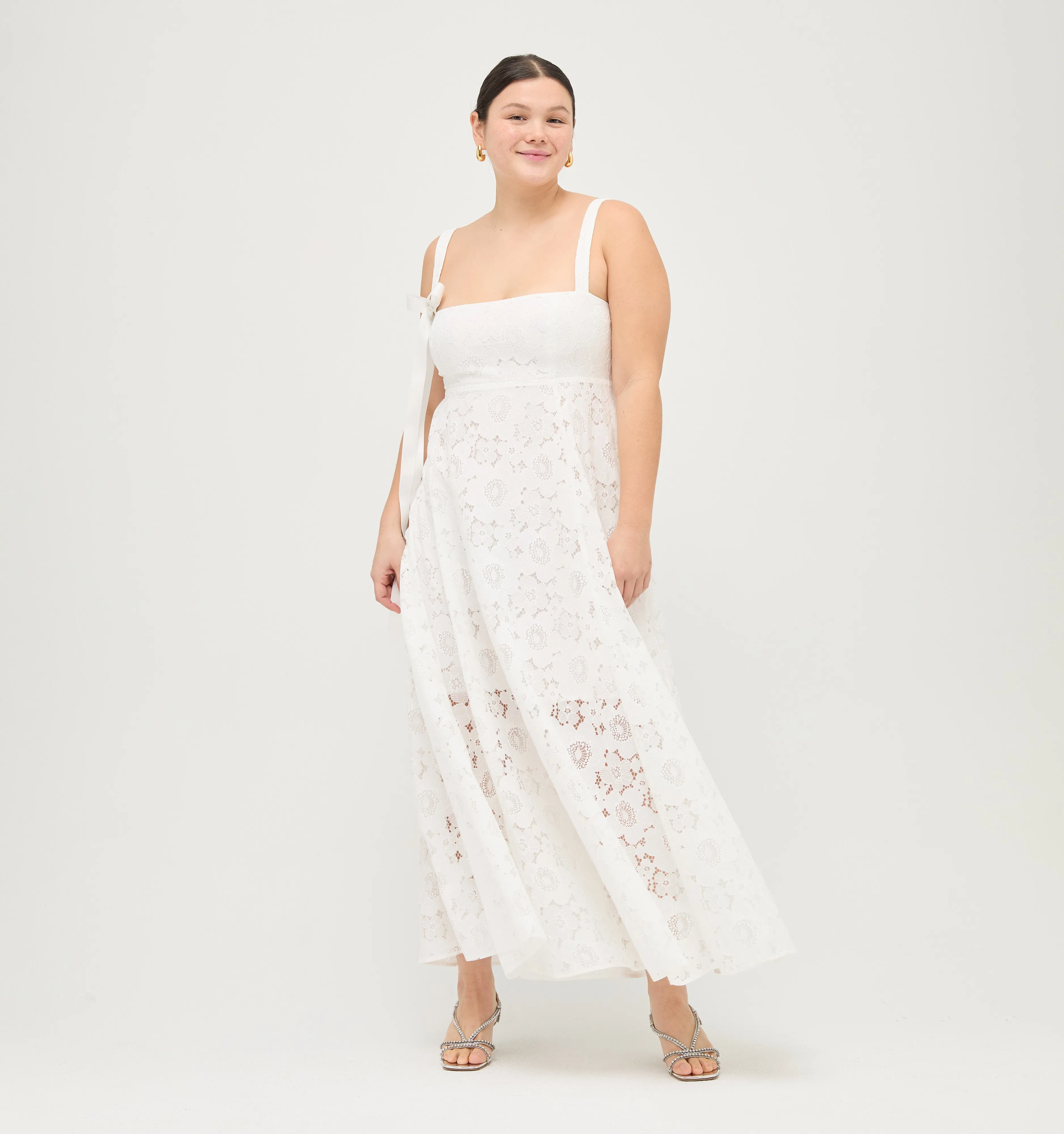 The Lace Rowena Dress - White Floral Lace