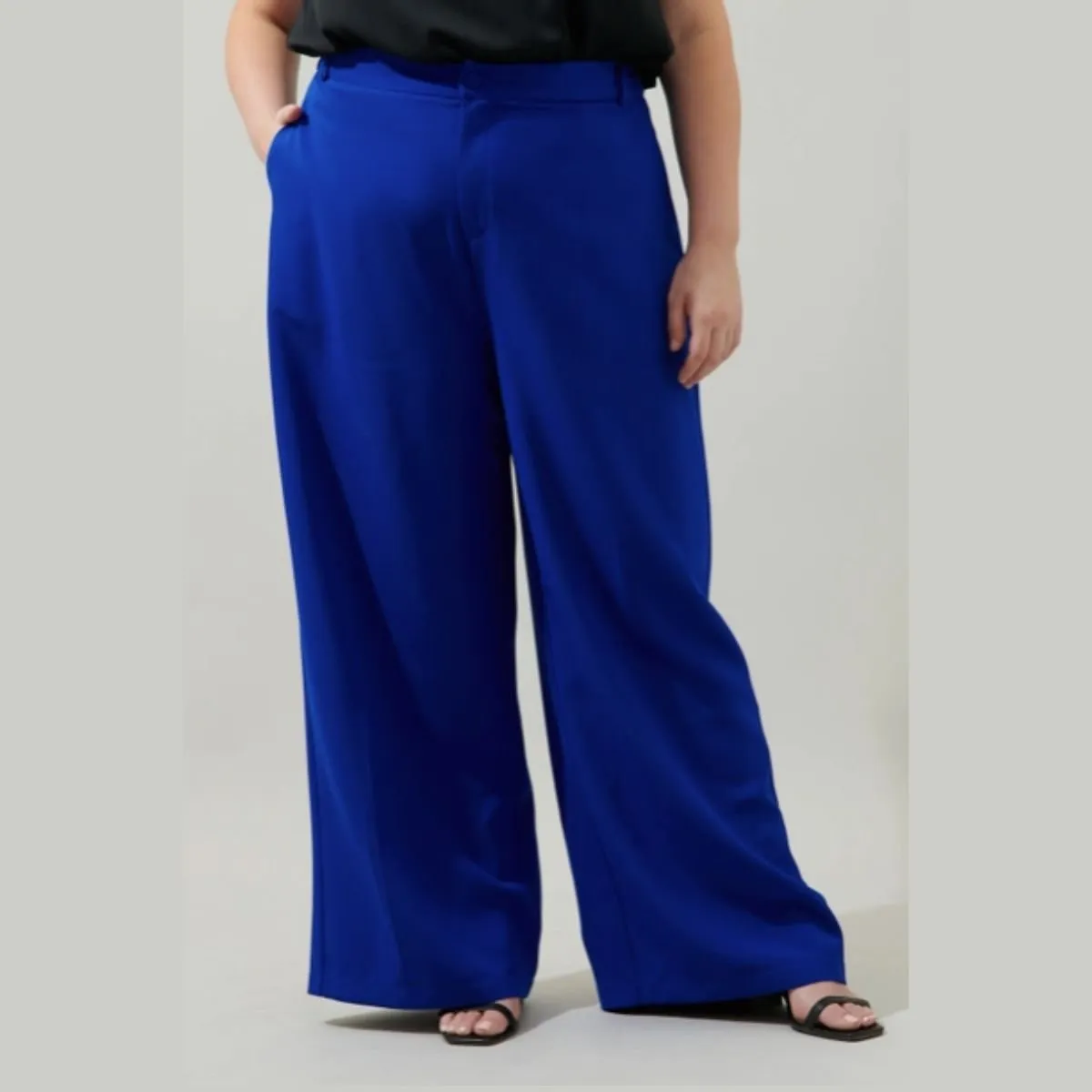 Wide Leg Pants - Cobalt Blue - Sizes 3XL-XL