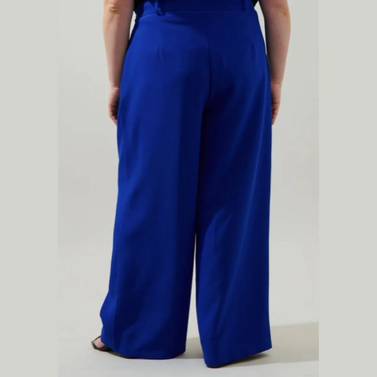 Wide Leg Pants - Cobalt Blue - Sizes 3XL-XL