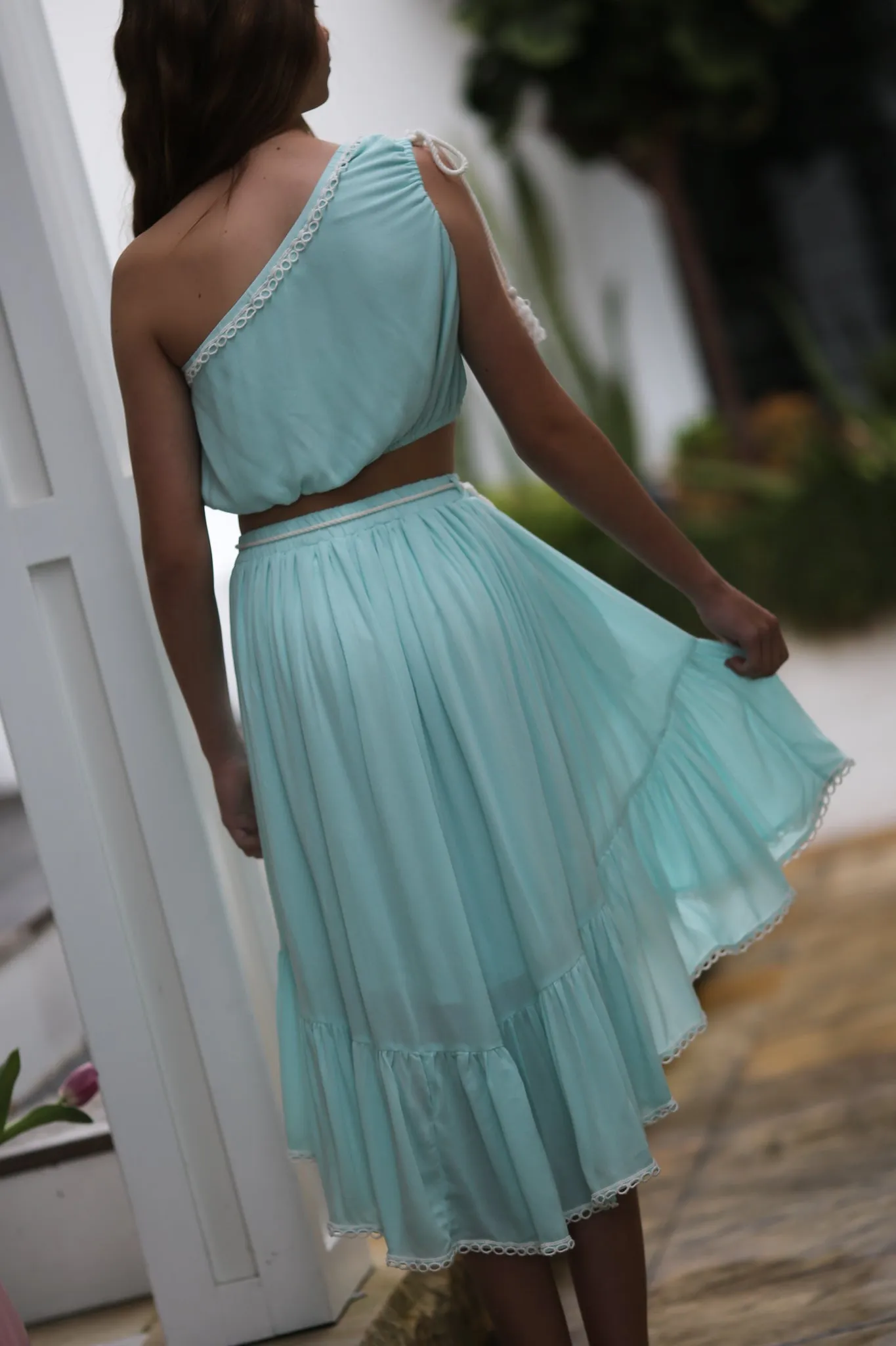 Wisteria Mint One Shoulder 2 piece