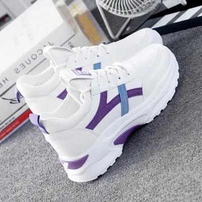 Women Sneakers Fashion Casual Shoes Woman Comfortable Breathable White Flats Female Platform Sneaker