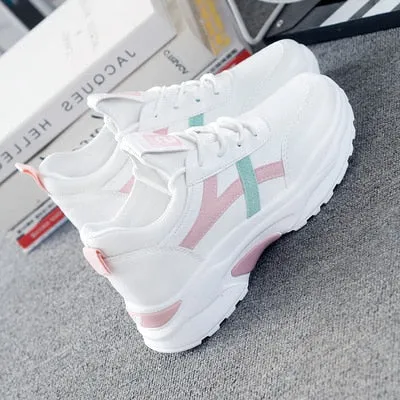 Women Sneakers Fashion Casual Shoes Woman Comfortable Breathable White Flats Female Platform Sneaker